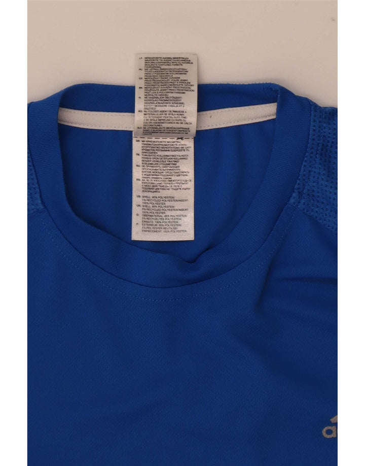 Adidas T-shirt top mellemblå polyester til mænd