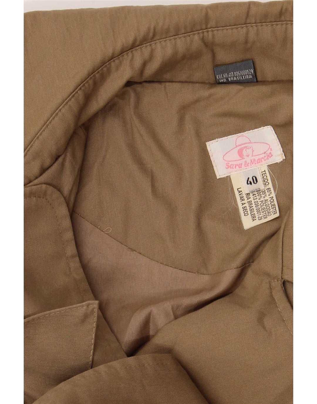 Vintage Dame Longline Oversized Trench Coat IT 40 Small Beige Polyester