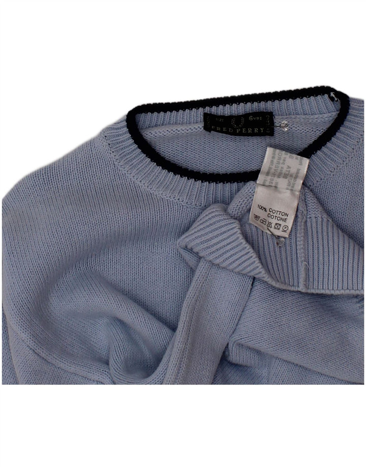 Fred Perry drenge sweater med rund hals 5-6 år blå bomuld