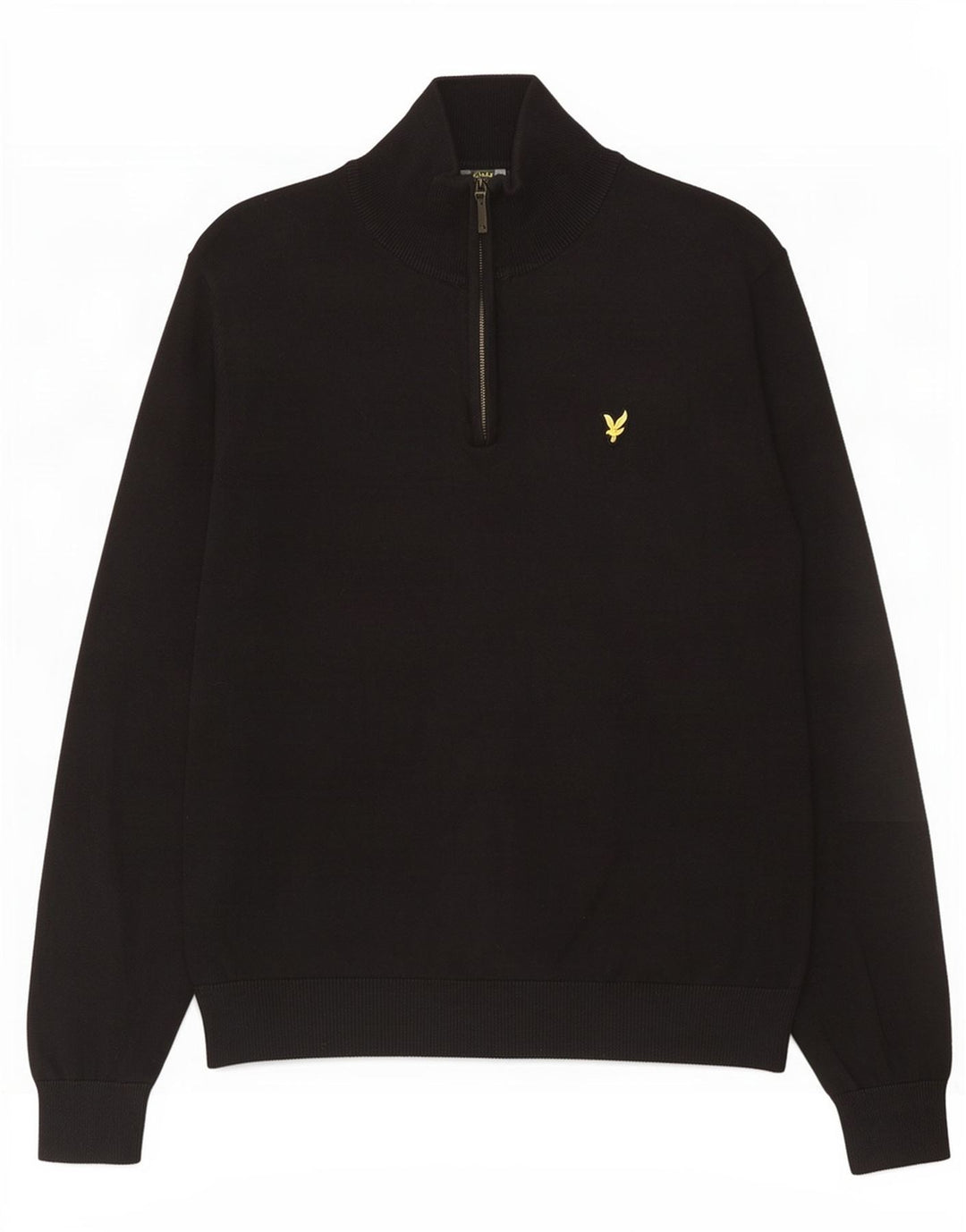 Lyle & Scott Herre sweater med lynlåshals XL sort bomuld