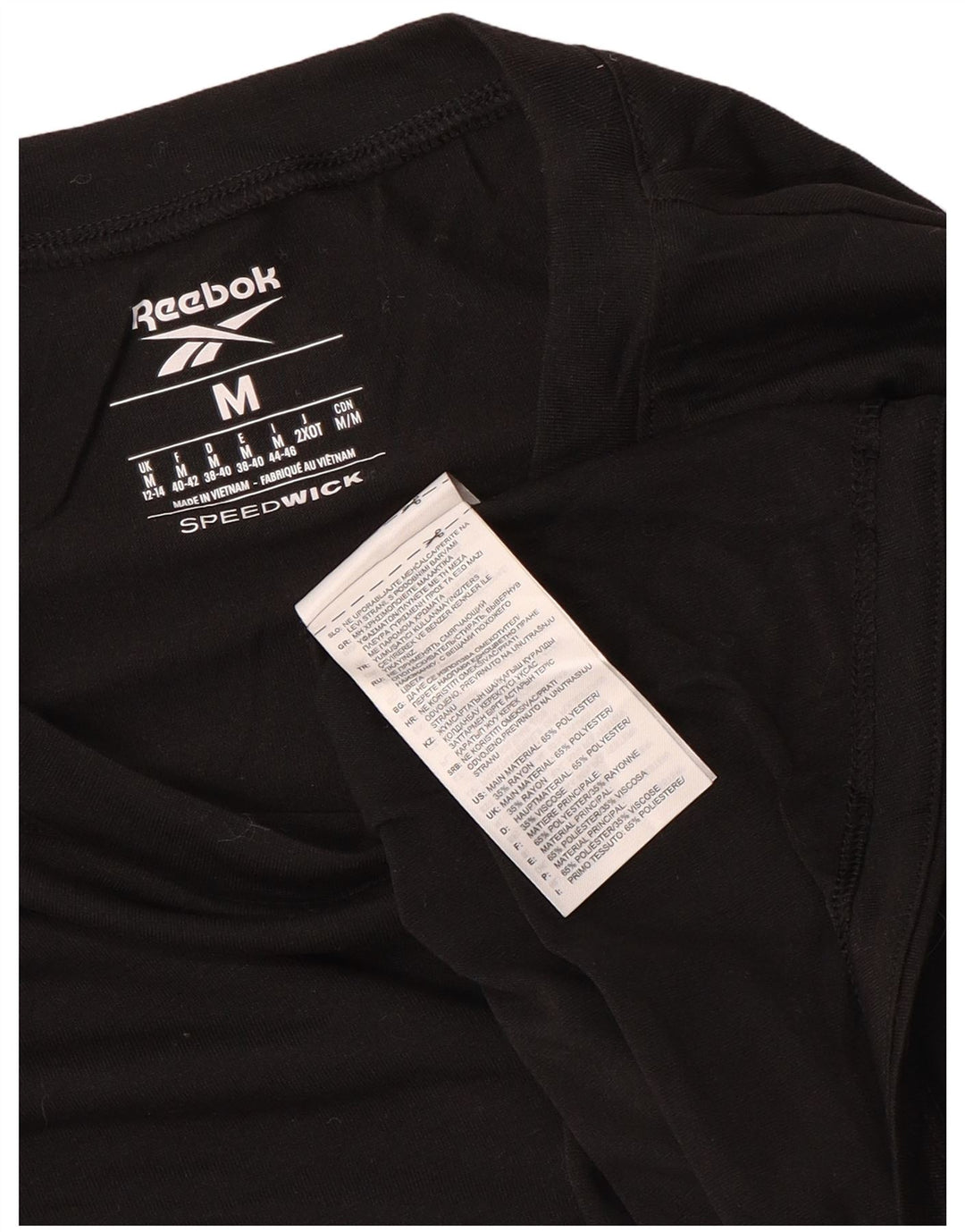 REEBOK Womens Crop Top Langærmet UK 12/14 Medium Black Polyester