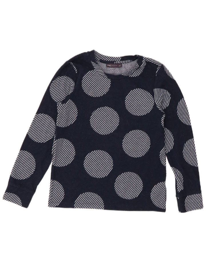 MARKS & SPENCER Dame sweater med rund hals DK 6 Small Navy Blue
