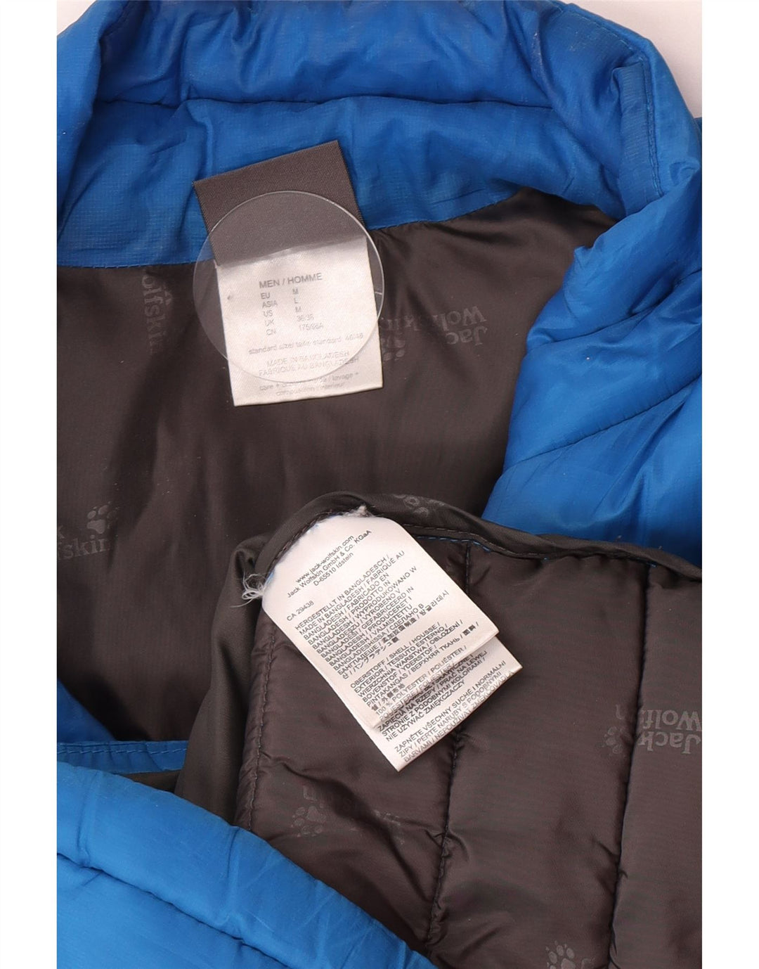 Jack Wolfskin Herre polstret jakke UK 36/38 Small Blue Polyester