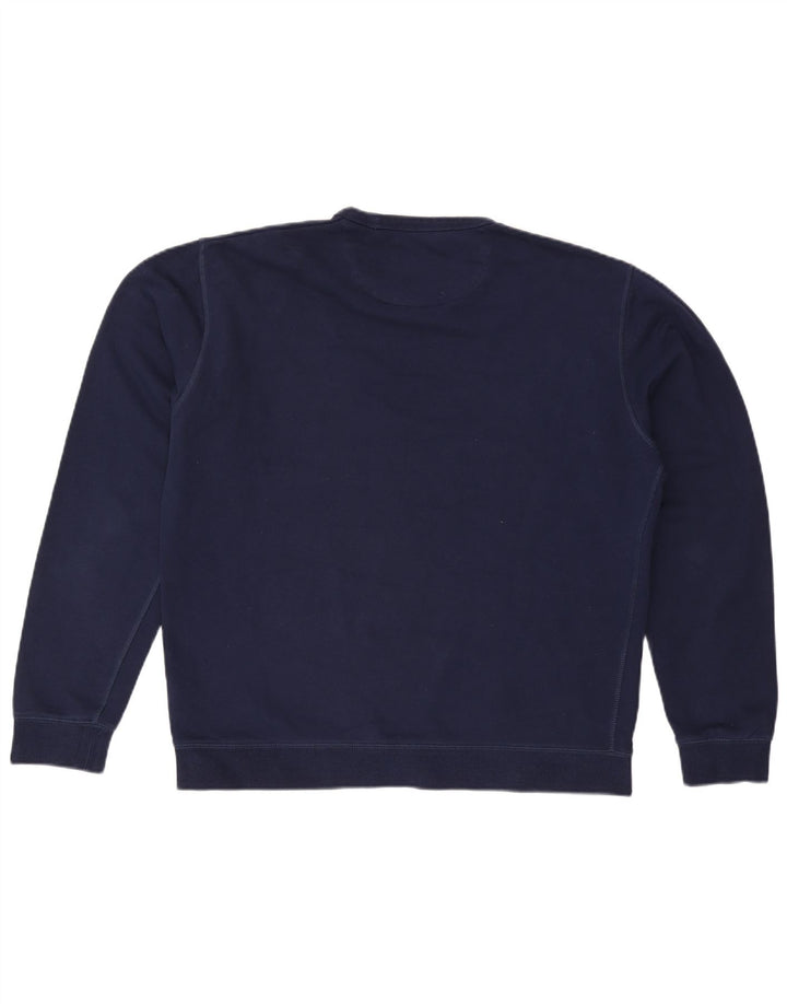 FARAH Herre sweater med rund hals XL marineblå bomuld
