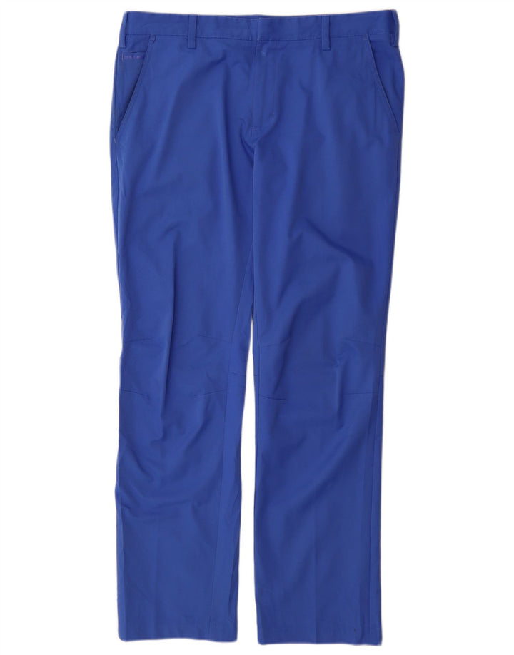Adidas Herre Coolmax Straight Chino Bukser W34 L32 Blå Polyester