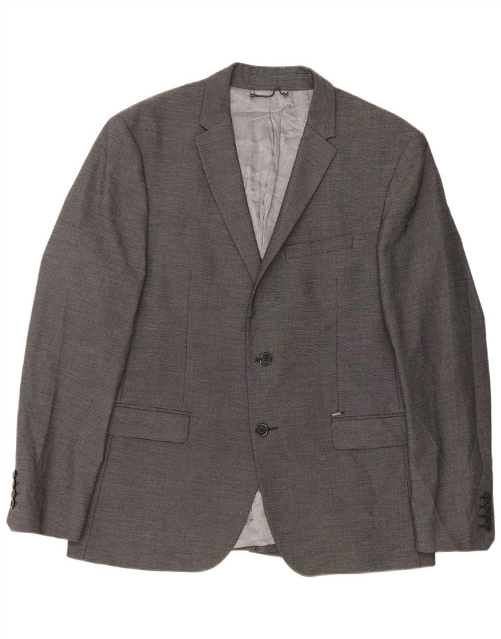 Zara Herre 2-knaps blazerjakke str. 54 XL Grå polyester