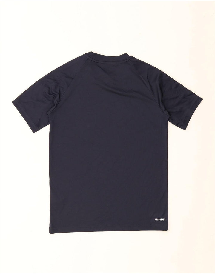 Adidas Boys Aeroready T-Shirt Top 11-12 år Navy Blue Polyester
