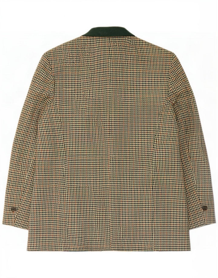 C&A Dame 3-knaps blazerjakke EU 48 2XL Khaki Houndstooth Akryl