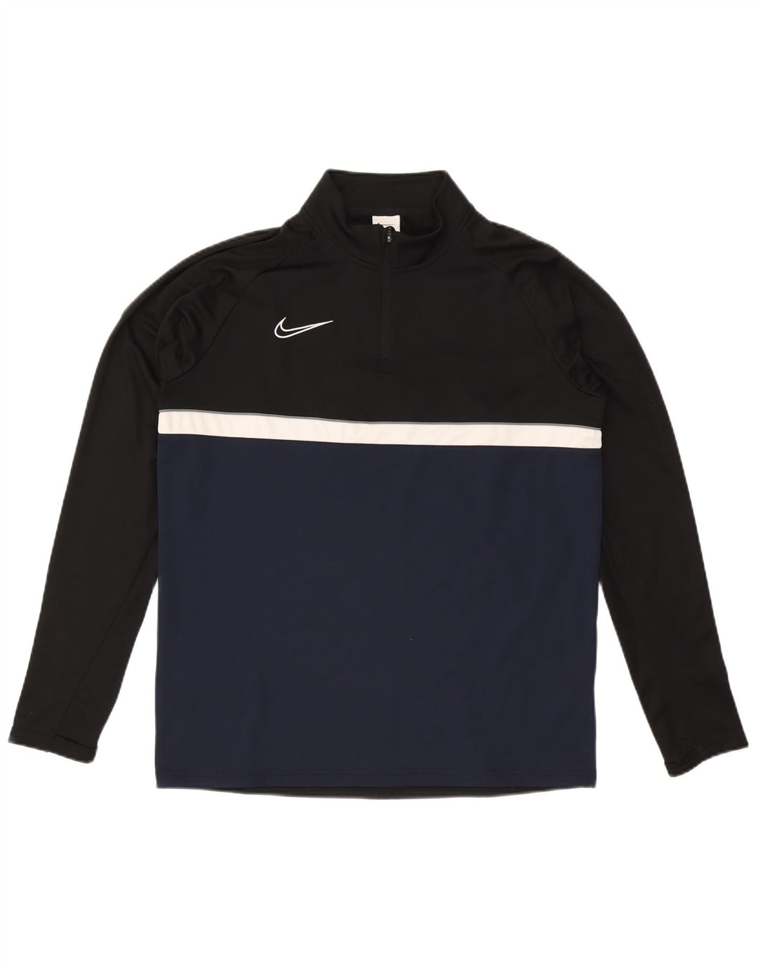 Nike Herre Dri Fit Pullover med lynlås-hals Træningsdragt Top Stor Sort Colourblock