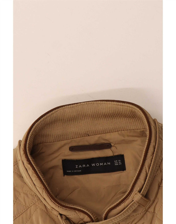 Zara Dame Quilted Gilet UK 18 XL Beige