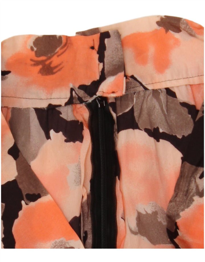 Vintage dame nederdel W28 Medium Orange Floral