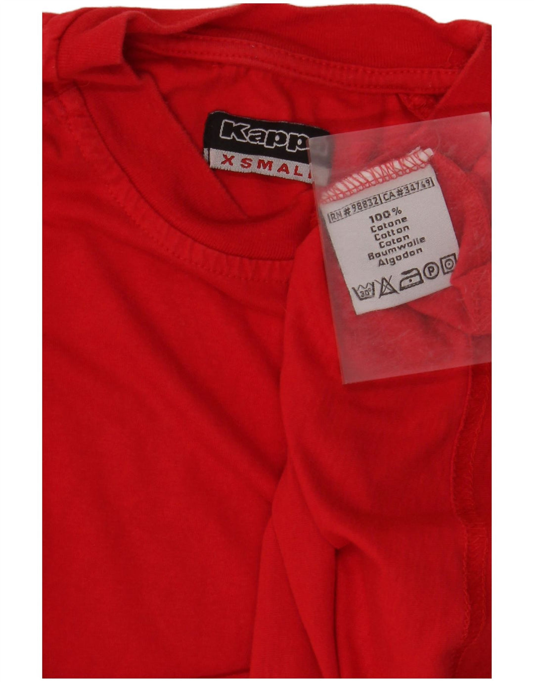 KAPPA Herre grafisk T-shirt Top XS Rød Bomuld