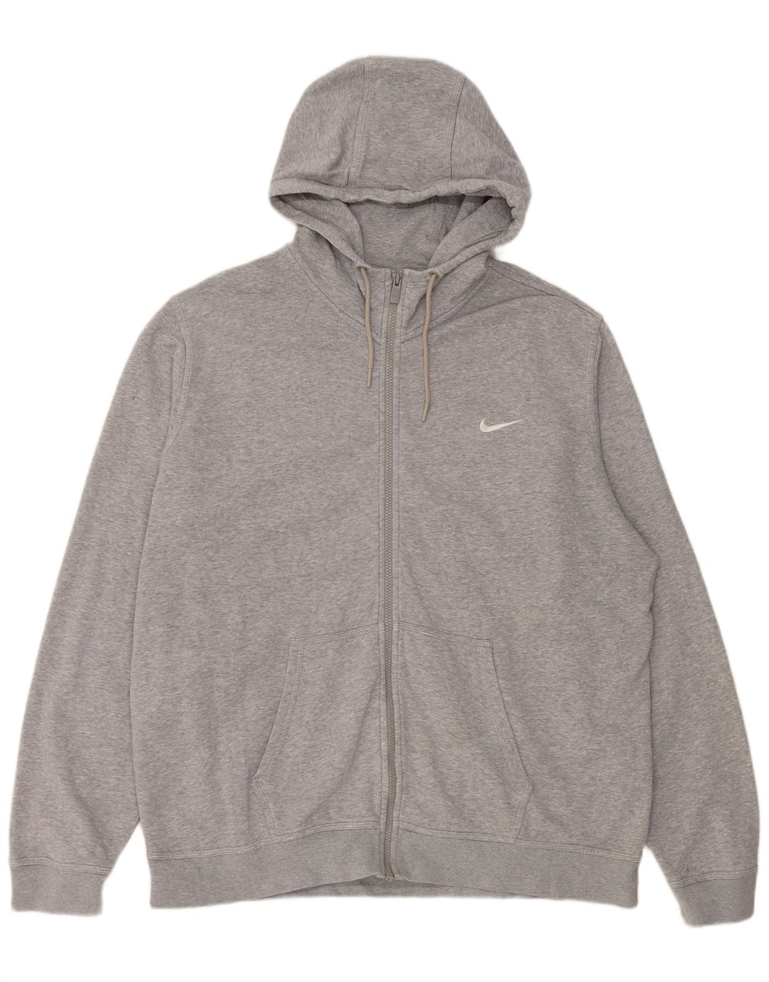 Nike hættetrøje med lynlås til mænd 2XL grå bomuld