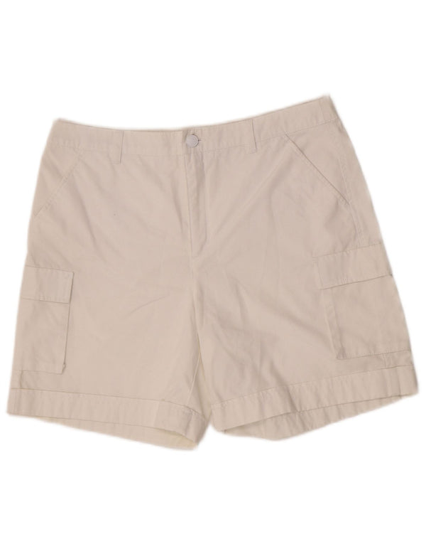 Esprit Dame Højtalje Cargo Shorts UK 14 Large W30 White Bomuld