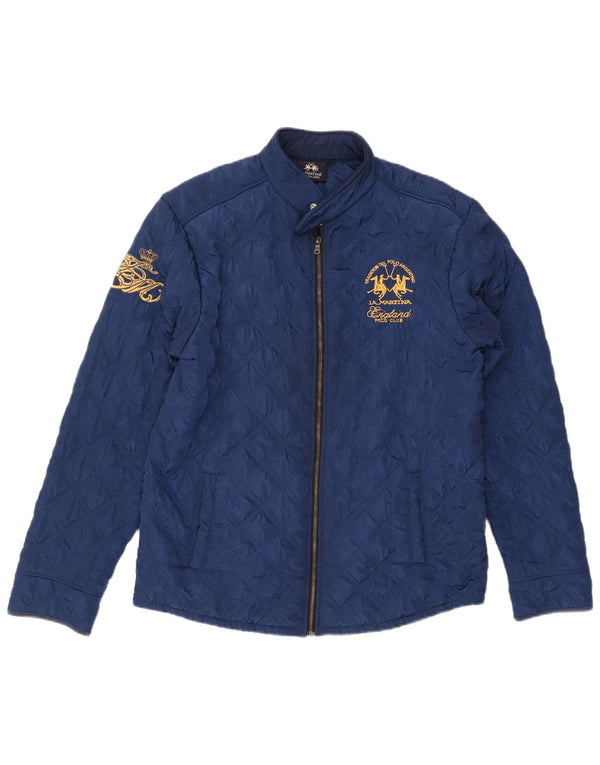 LA MARTINA Dame grafisk quiltet jakke UK 20 2XL Navy Blue