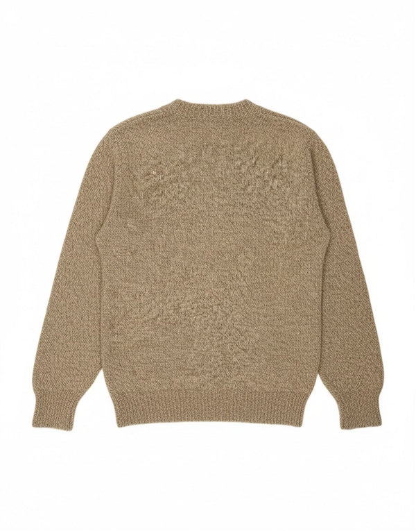 CAMPUS Mens Crew Neck Jumper Sweater XL Beige Flecked Wool