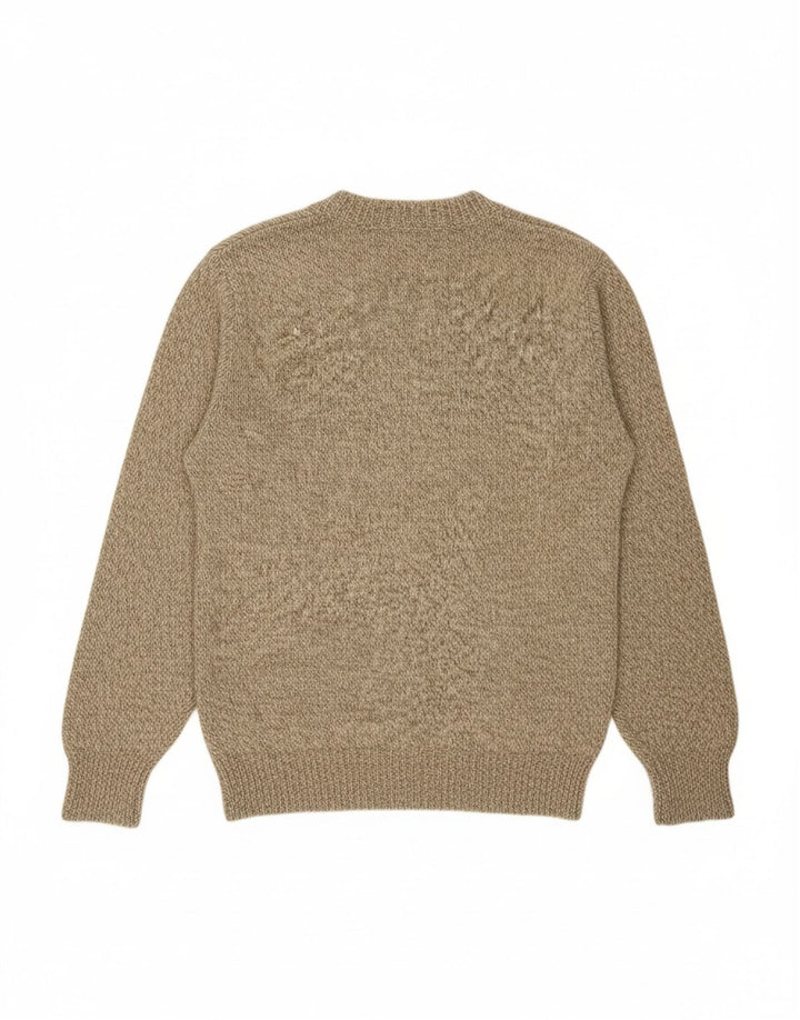 CAMPUS Mens Crew Neck Jumper Sweater XL Beige Flecked Wool