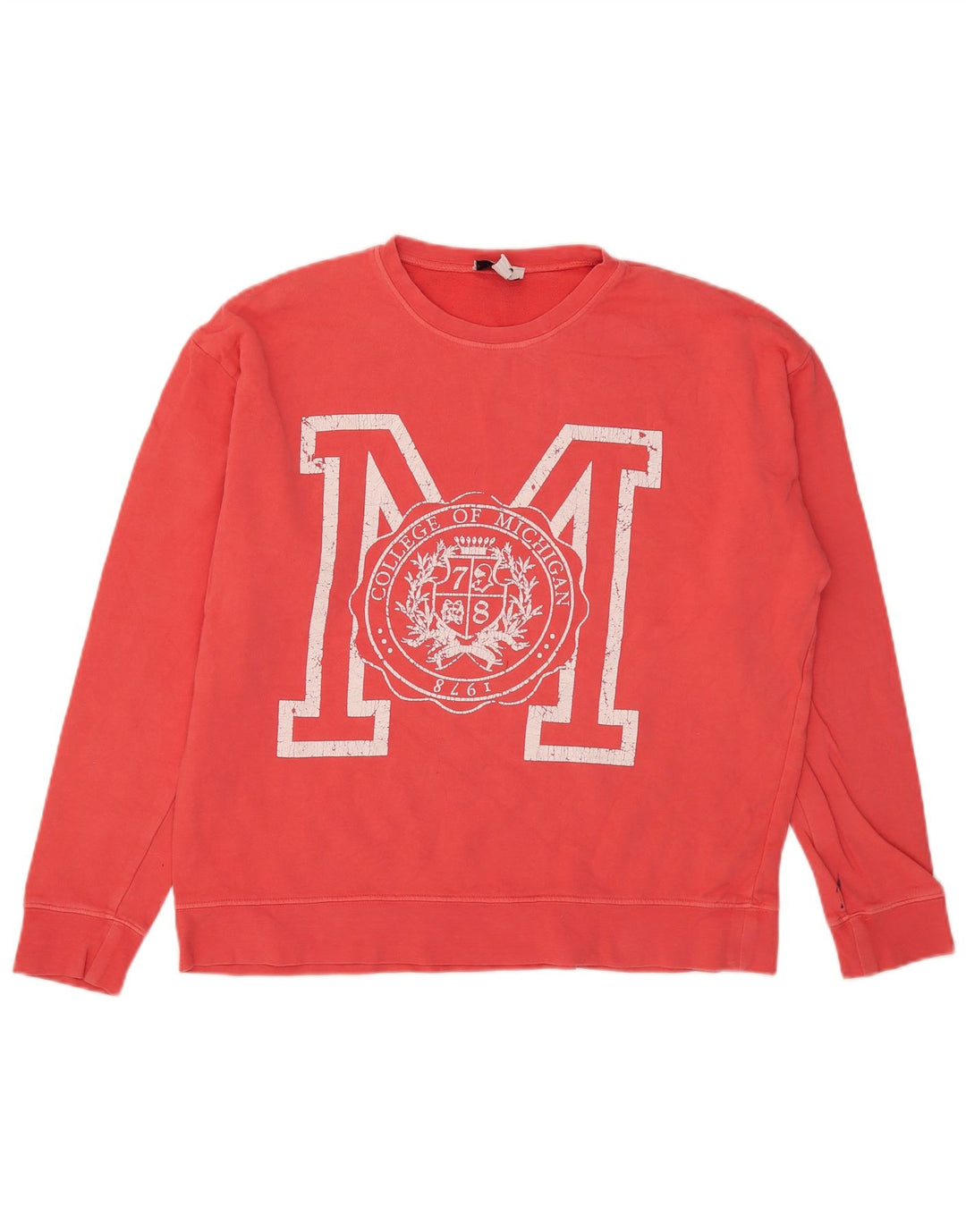 Topshop Dame Grafisk Oversized Sweatshirt Jumper UK 14 Medium Pink Bomuld