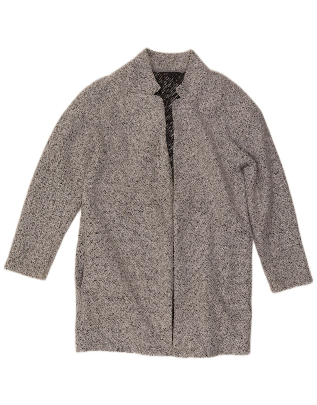 Marks & Spencer Åben overfrakke til kvinder UK 12 Medium Grey Flecked Polyester