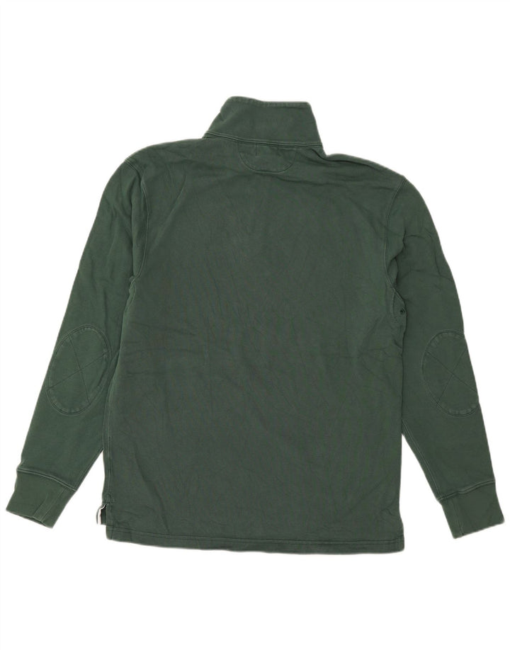 J. Crew Herre Zip Neck Sweatshirt Jumper Lille Grøn Bomuld