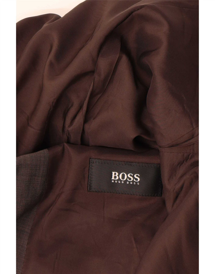 Hugo Boss Herre 3-knaps blazerjakke EU 46 Small Grey Virgin Wool