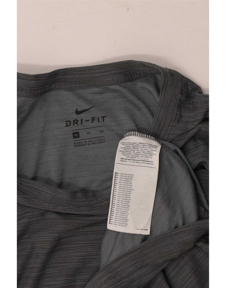 Nike Herre Dri Fit T-shirt Top XL Grå Flecked Polyester