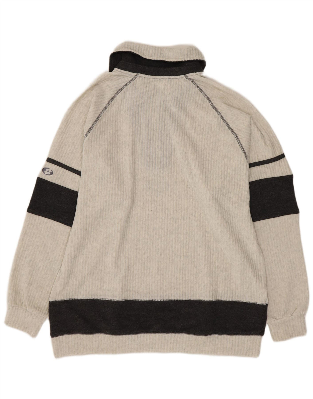Lotto Herre Polo Neck Jumper Sweater Stor Grå Colourblock Bomuld