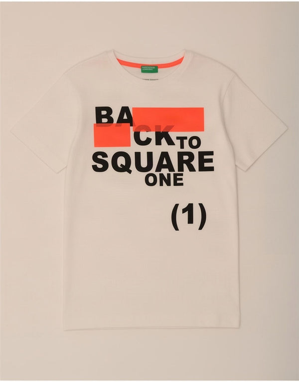 Benetton Girls Grafisk T-Shirt Top 11-12 År Hvid