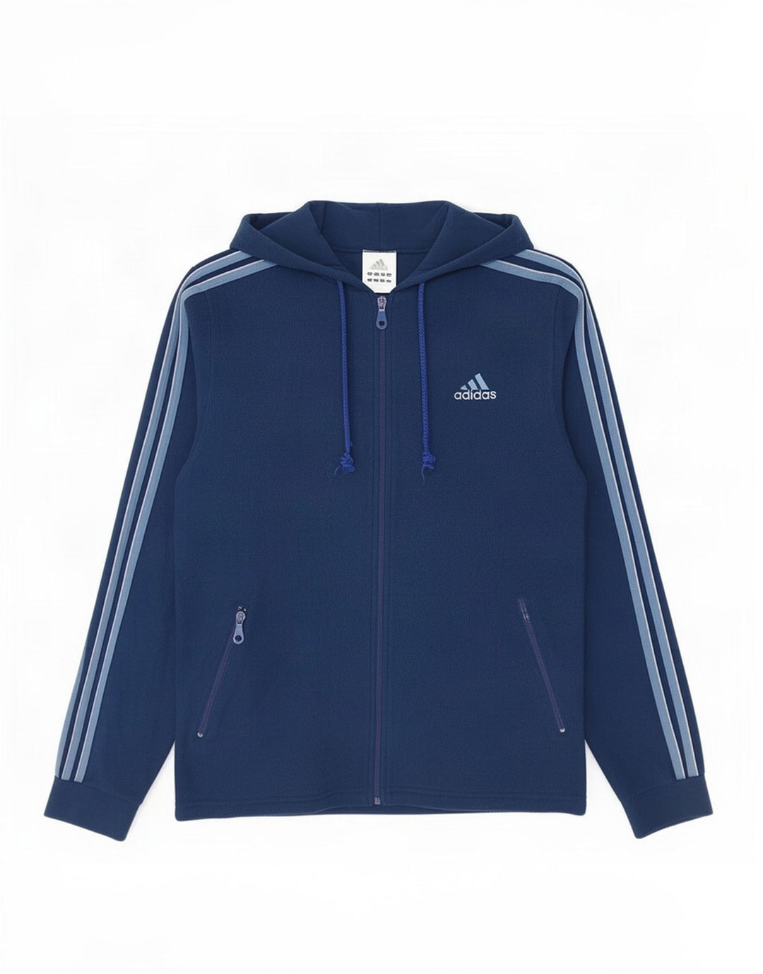Adidas Fleecejakke med hætte til mænd UK 34/36 Lille marineblå polyester