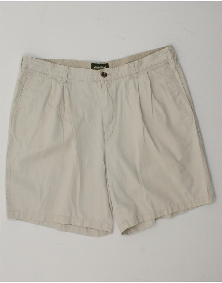 EDDIE BAUER Herre Pegged Chino Shorts W40 XL Hvid Bomuld