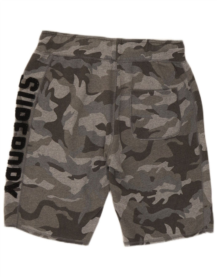 Superdry Herre grafiske sportsshorts Mediumgrå Camouflage Bomuld