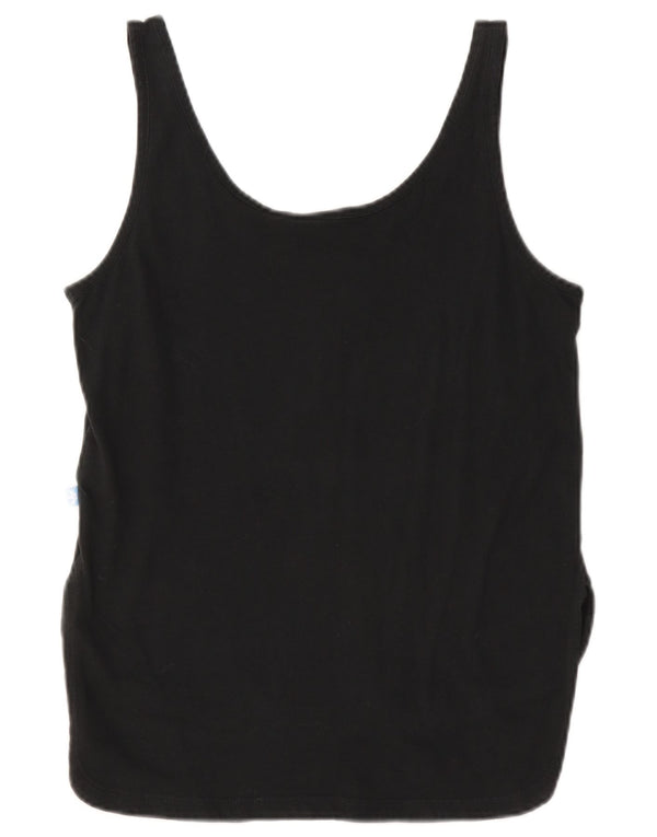 Adidas Dame Grafisk Vest Top UK 10 Small Black Bomuld