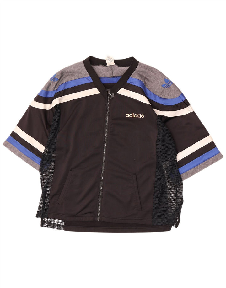 Adidas Herre grafisk træningsdragt Topjakke UK 40/42 Medium Sort Colourblock