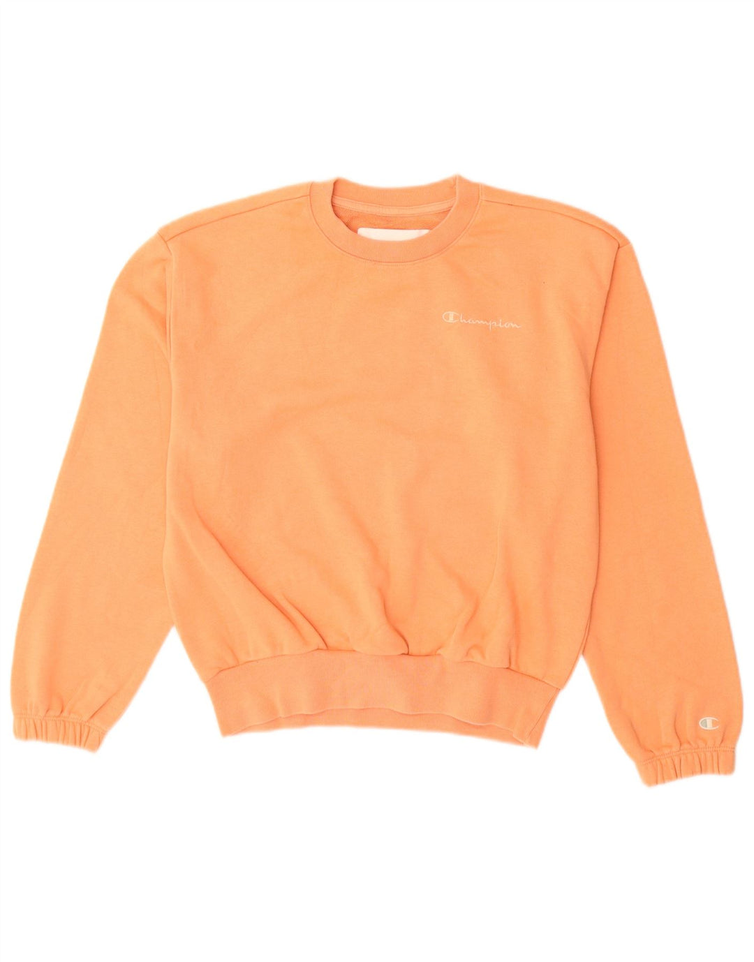 Champion Dame Sweatshirt Jumper UK 14 Medium Orange Bomuld