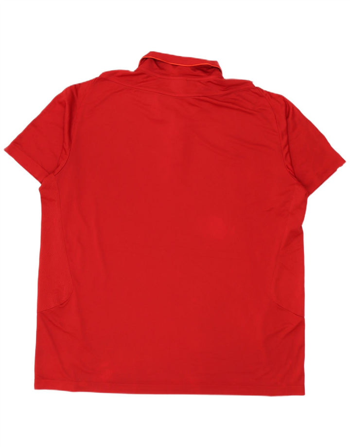 Adidas Herre Climacool Polo Shirt IT 50/52 2XL Rød Colourblock Polyester