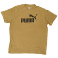 PUMA Mens Graphic T-Shirt Top Large Yellow Flecked Polyester
