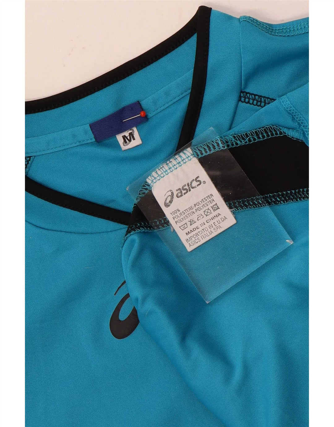 Asics Herre grafisk T-shirt Top Medium Blue Colourblock Polyester