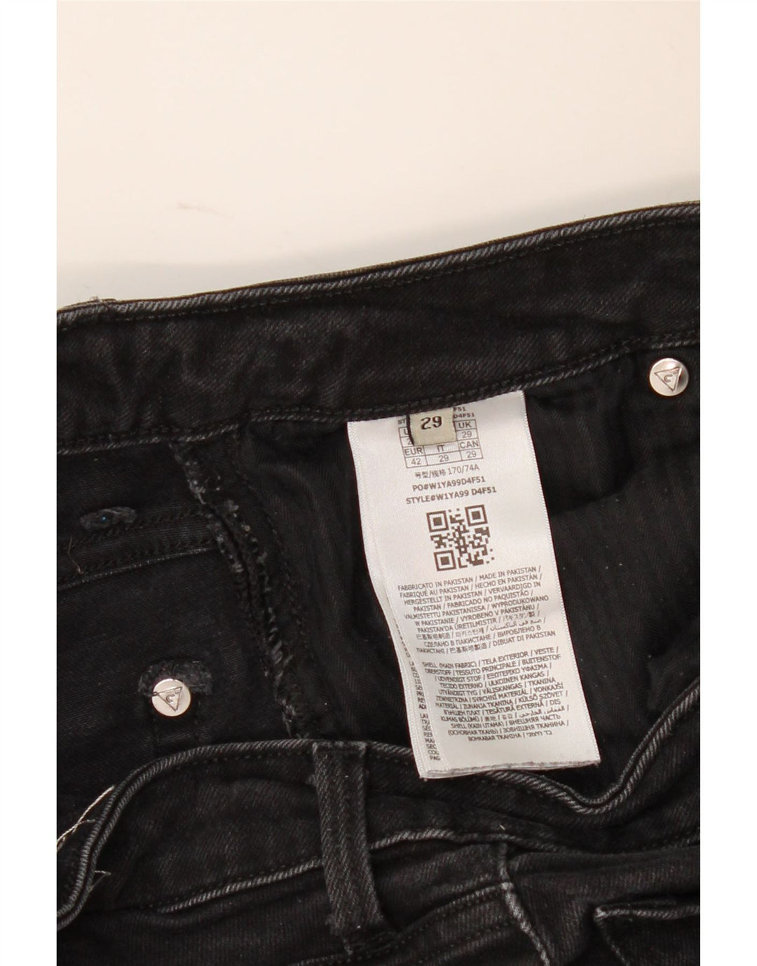 Guess Skinny Jeans til kvinder W29 L31 Sort bomuld
