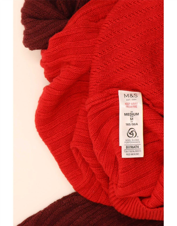 Marks & Spencer Dame Boat Neck Jumper Sweater UK 14 Medium Red