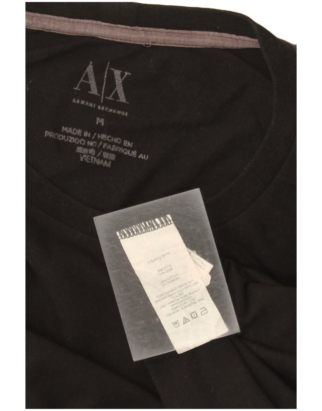 Armani Exchange Herre grafisk T-shirt Top Medium Sort Bomuld