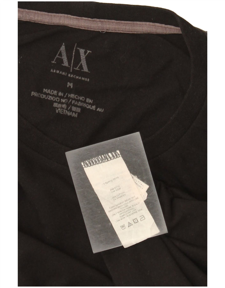 Armani Exchange Herre grafisk T-shirt Top Medium Sort Bomuld