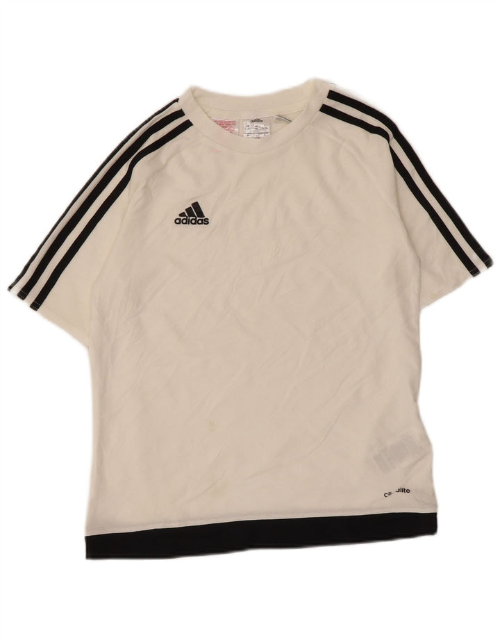 Adidas Boys Climalite T-Shirt Top 11-12 år Hvid Colourblock Polyester