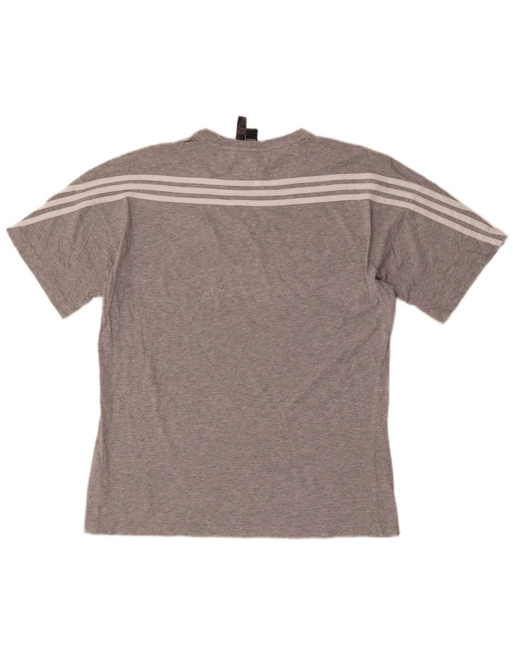 Adidas Herre T-Shirt Top Medium Grey Flecked Bomuld