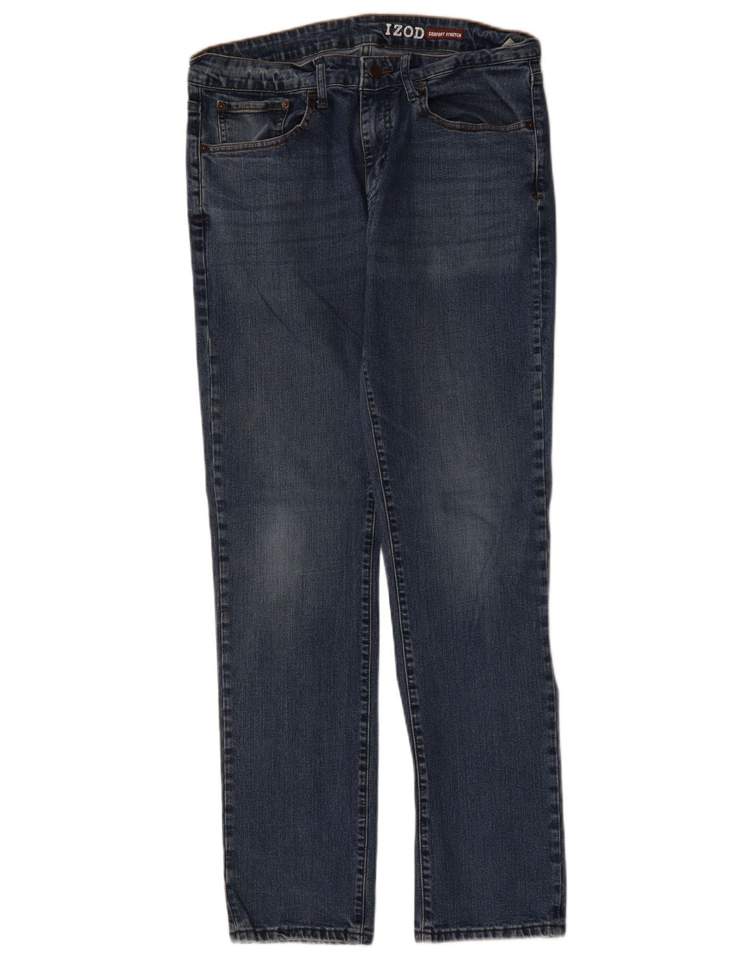 IZOD Herre Comfort Stretch Straight Jeans W34 L34 Blå Bomuld