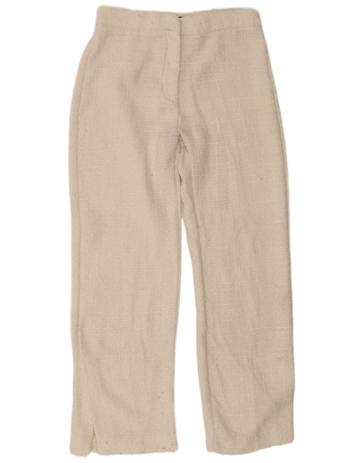 Zara lige fritidsbukser til kvinder store W30 L31 hvid polyester