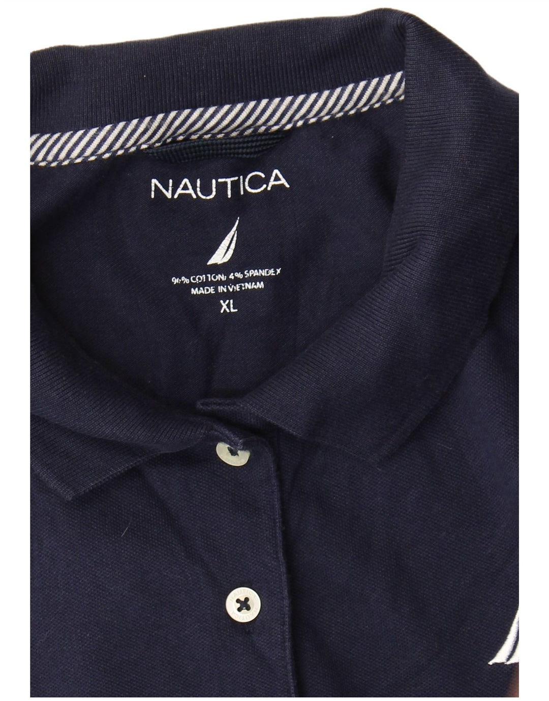 NAUTICA Dame Polo Shirt UK 18 XL Marineblå Bomuld