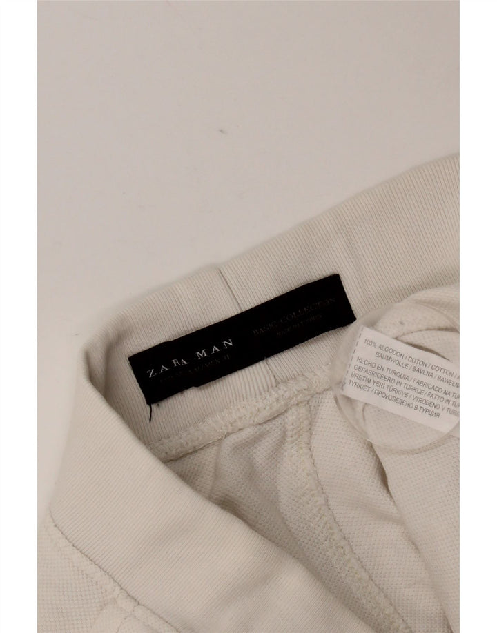 Zara Herre Chino Shorts Medium W31 Hvid Bomuld