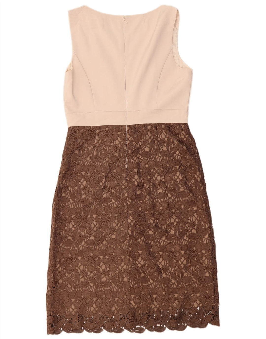 Phase Eight Kvinders Ærmeløs Skede Kjole UK 14 Medium Brown Acetate