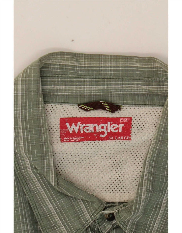 Wrangler Kortærmet Herreskjorte 3XL Grøn Stribet