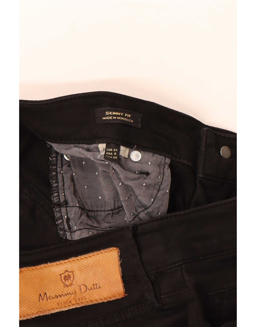 Massimo Dutti Dame Crop Skinny Jeans EU 40 Medium W30 L26 Sort
